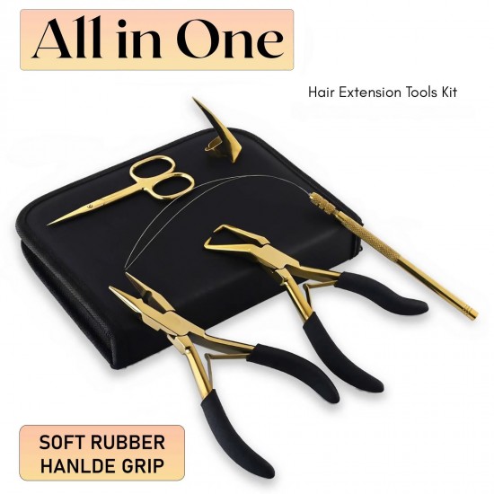 My Hair Tools Pro Hair Extension Tools Kit Gold - Multi Purpose