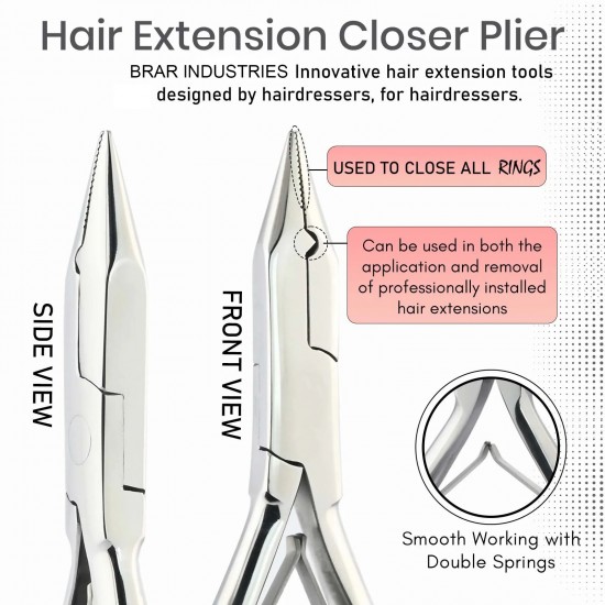 Silver My Hair Tools Pro Extension Kit, Extensions Remover Pliers set, Micro Beads Pulling Hook & Microbead Loop Tool Stainless Steel