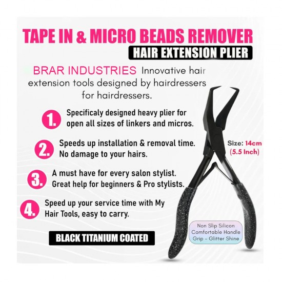 Hair Extension Tapin plier with comb and clips