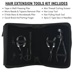 All in one Hair extension tools Plier's kit | Tape in Plier | 3 Hole Micro Beads & Nano Rings Plier