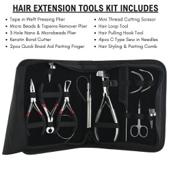 Hair extension tools including | Tape in Extension Plier |Loop & Crochet Hook