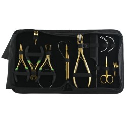 Hair extension tools including | Tape in Plier | Precision Hair Parting Tool in gold color